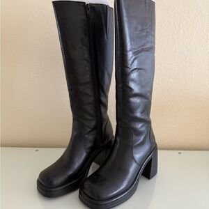 Steve Madden Fanatik Black Heeled Boots Classic Design